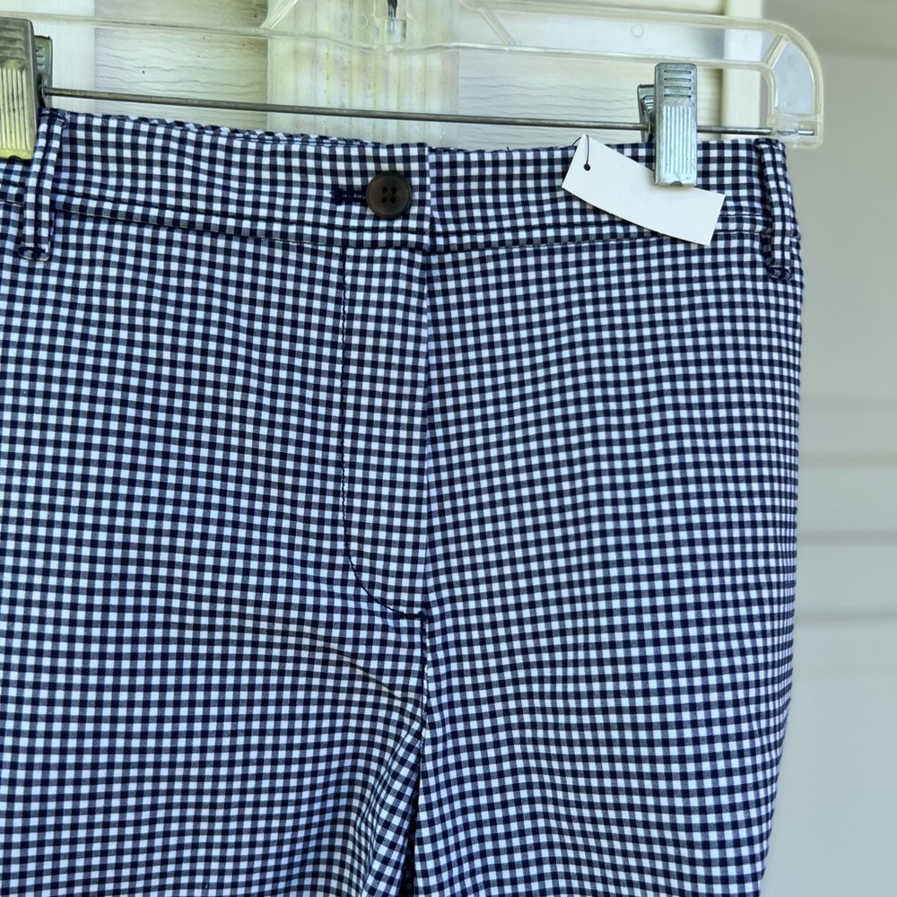 NWT Talbots Fun & Classic Navy White Gingham Check 7” Chino Shorts - Picture 3 of 6